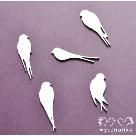 Tekturka Wycinanka Birds Paradise - Jaskółki, 5szt